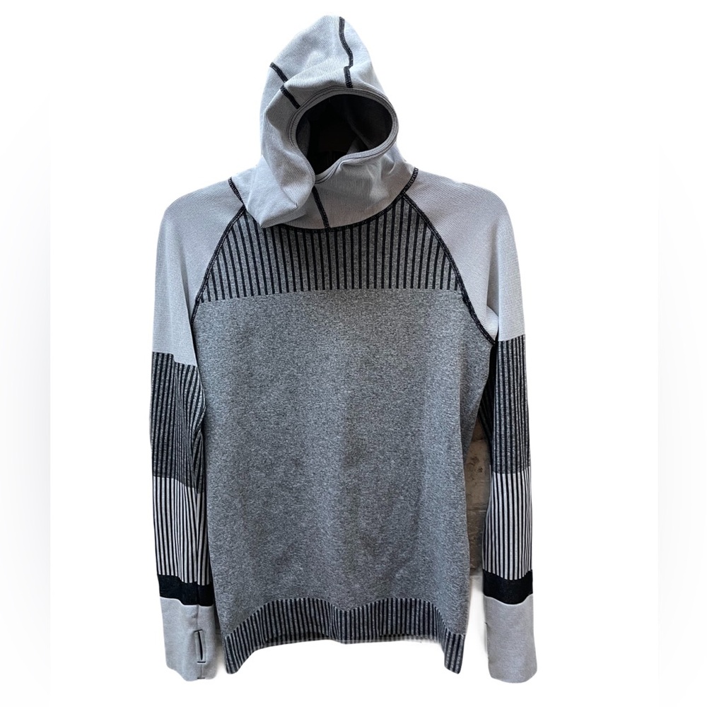 ❤️ GAP FIT GAPFIT IN MOTION GREY & BLACK HOODIE TOP SIZE SMALL